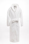 Embroidered white cotton terry bathrobe - A SHOOTER