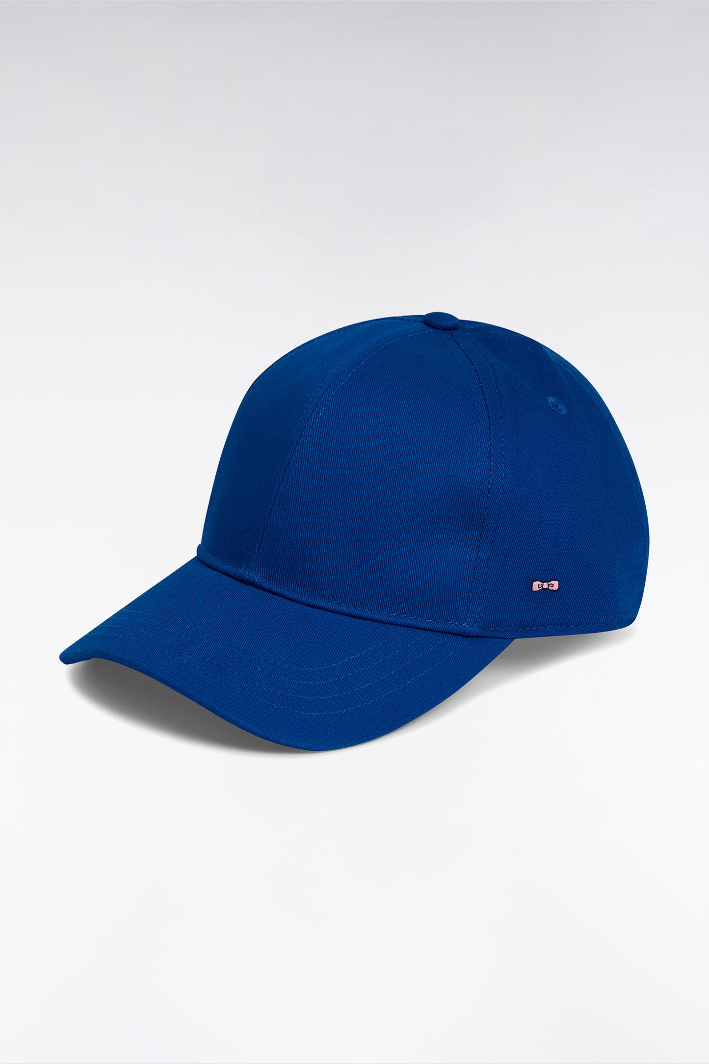 Navy cotton twill cap with bow tie embroidery
