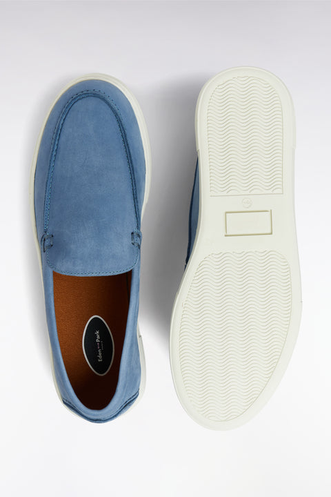 Blue-gray suede loafers with sneaker soles - Image 3