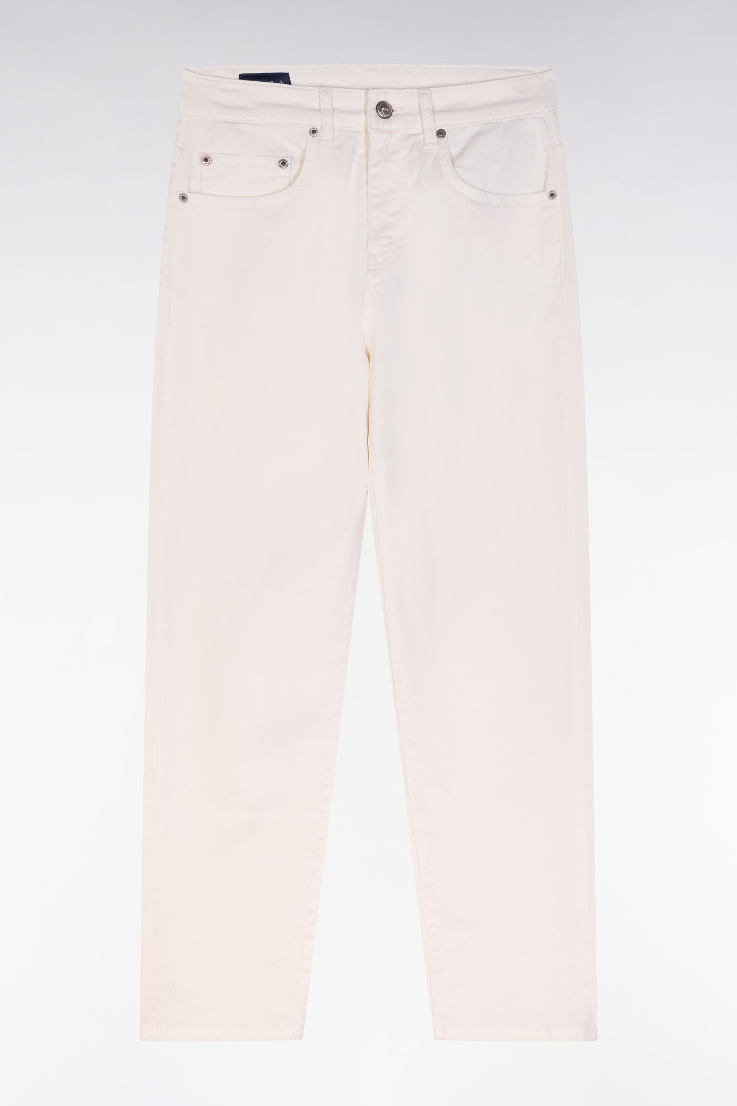 Comfort cut beige stretch denim 5-pocket jeans