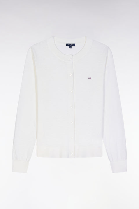 Ecru relaxed-fit cardigan in cotton-silk blend - Image 2