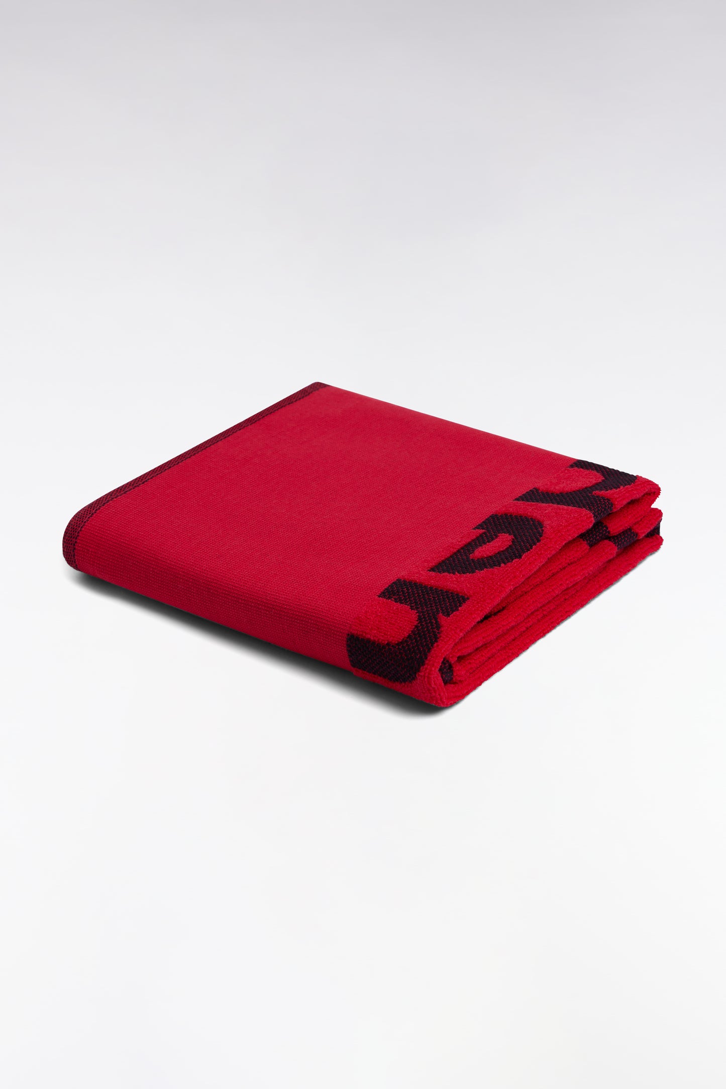 Drap de plage en coton éponge fuchsia jacquard Eden Park noir