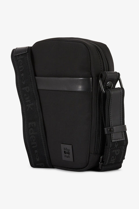 Black plain messenger bag - Image 2