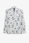 White cotton shirt with flower print