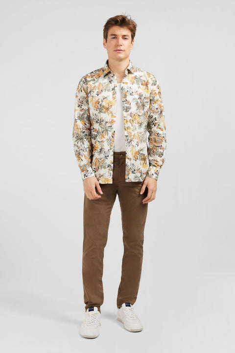 Leaf printed cotton voile shirt - Image 1