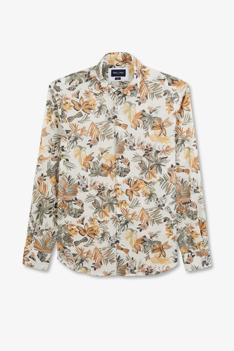 Leaf printed cotton voile shirt - Image 2