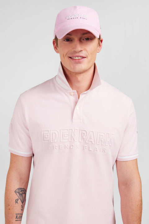 Plain pink short-sleeved polo shirt - Image 2