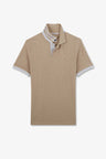 Beige short-sleeved polo shirt