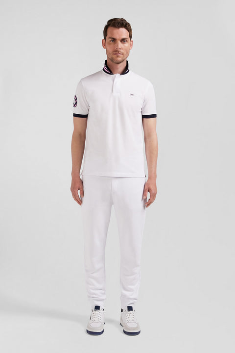 White short-sleeved polo shirt number 10 - Image 1