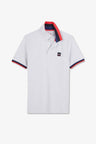 Grey polo shirt with tricolour details