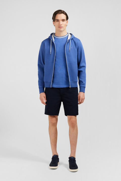 Blue zip sweatshirt with hood - Image 1
