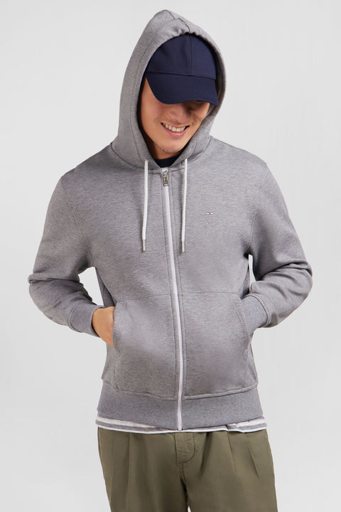 Dark grey zip sweatshirt with hood - Image 3