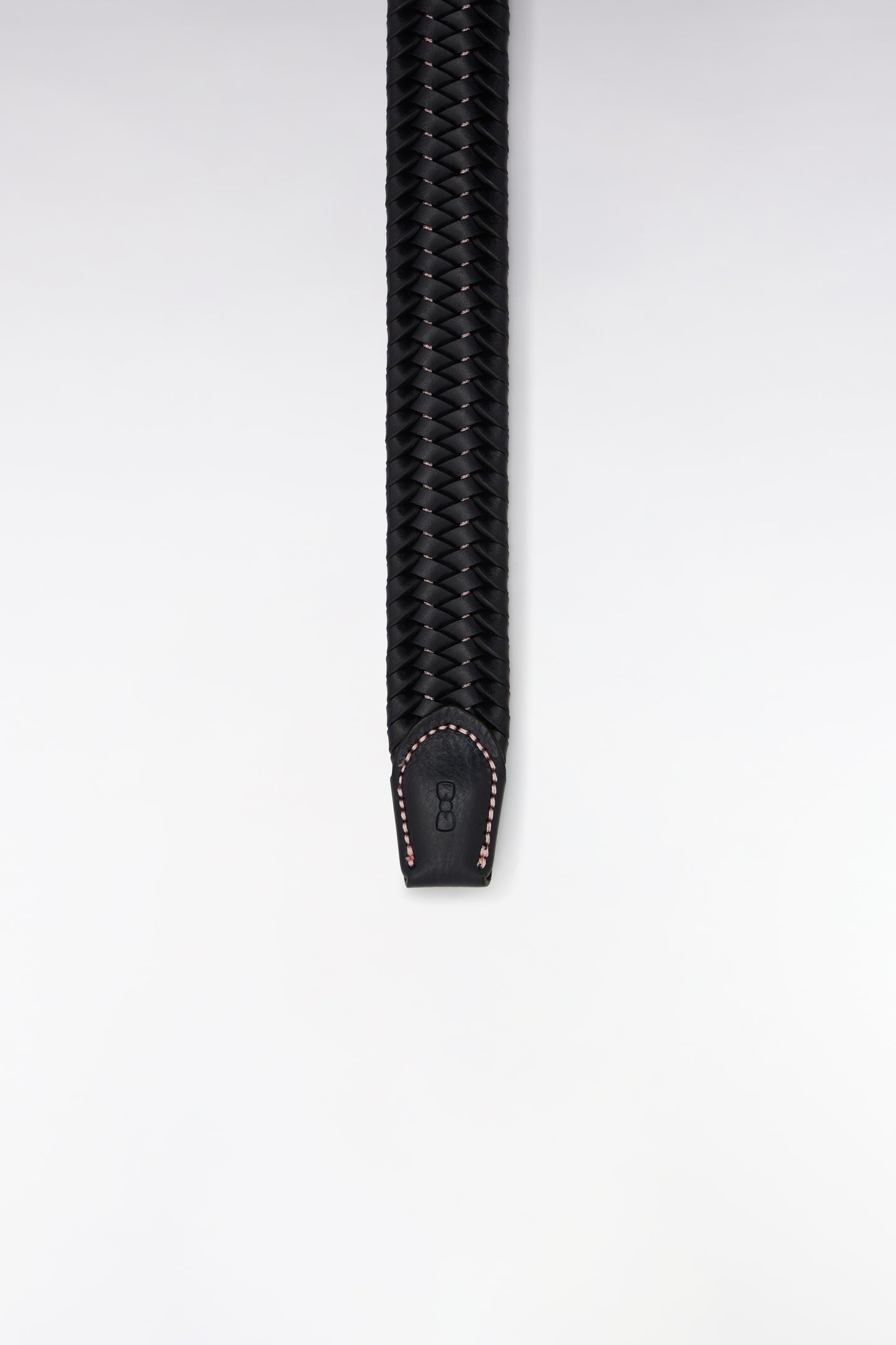 Navy braided leather belt