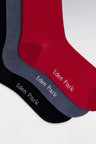 Pack of 3 pairs of navy fuchsia and grey socks in stretch cotton blend