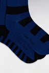 Pack of 3 pairs of navy and blue full-rimmed socks in stretch cotton blend