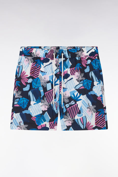 Navy swimsuit with floral print - Image 2