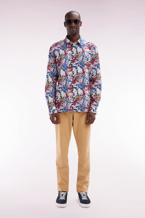 Camel straight-cut stretch cotton pleat-free chinos - Image 1