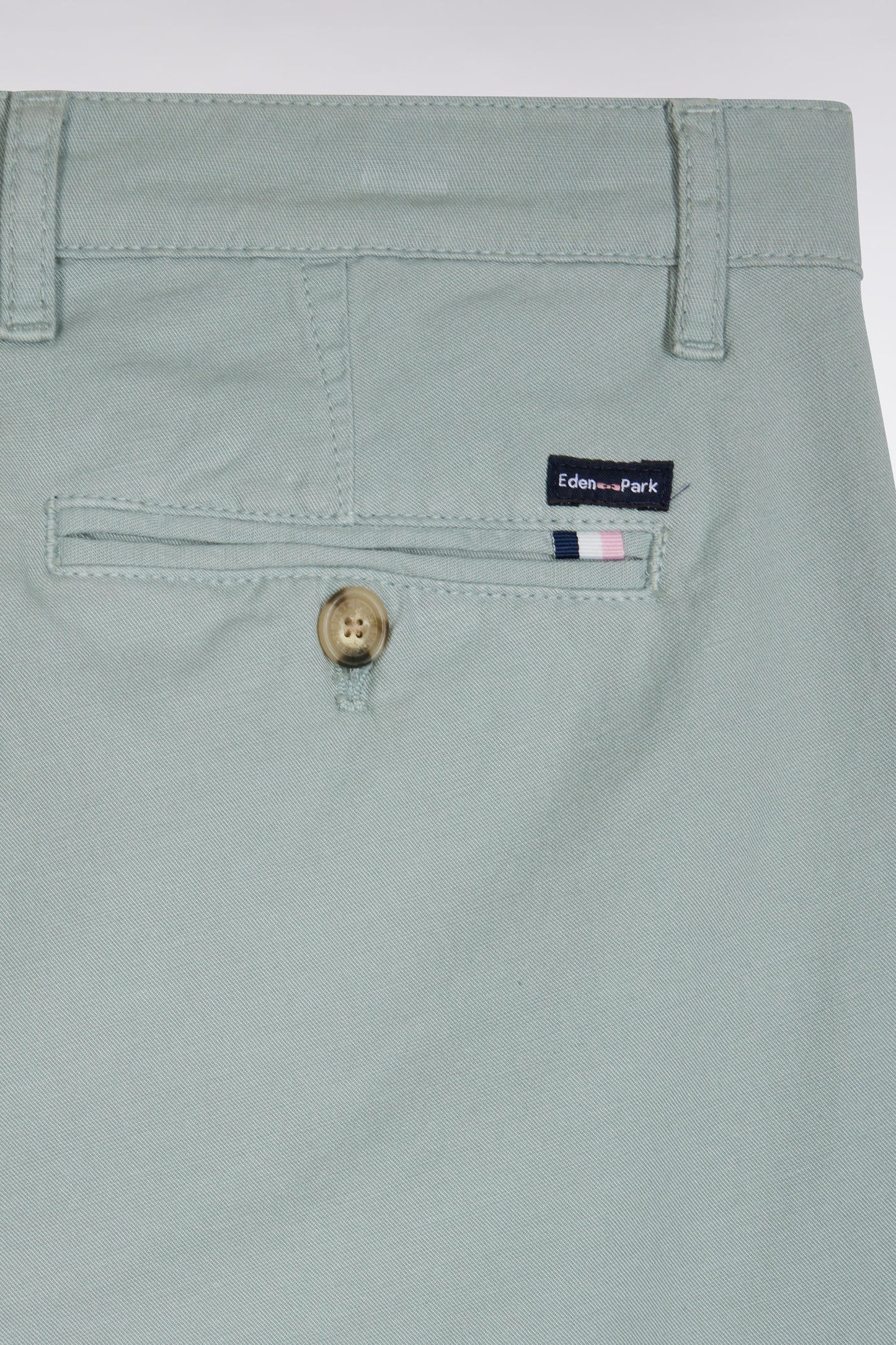 Straight-cut medium grey stretch cotton and linen pleat-free chinos