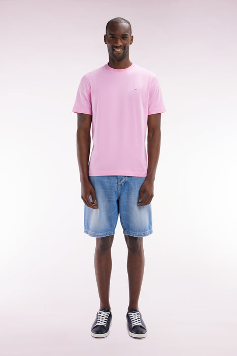 Regular blue stone bleach denim 5-pocket Bermuda shorts - Image 1