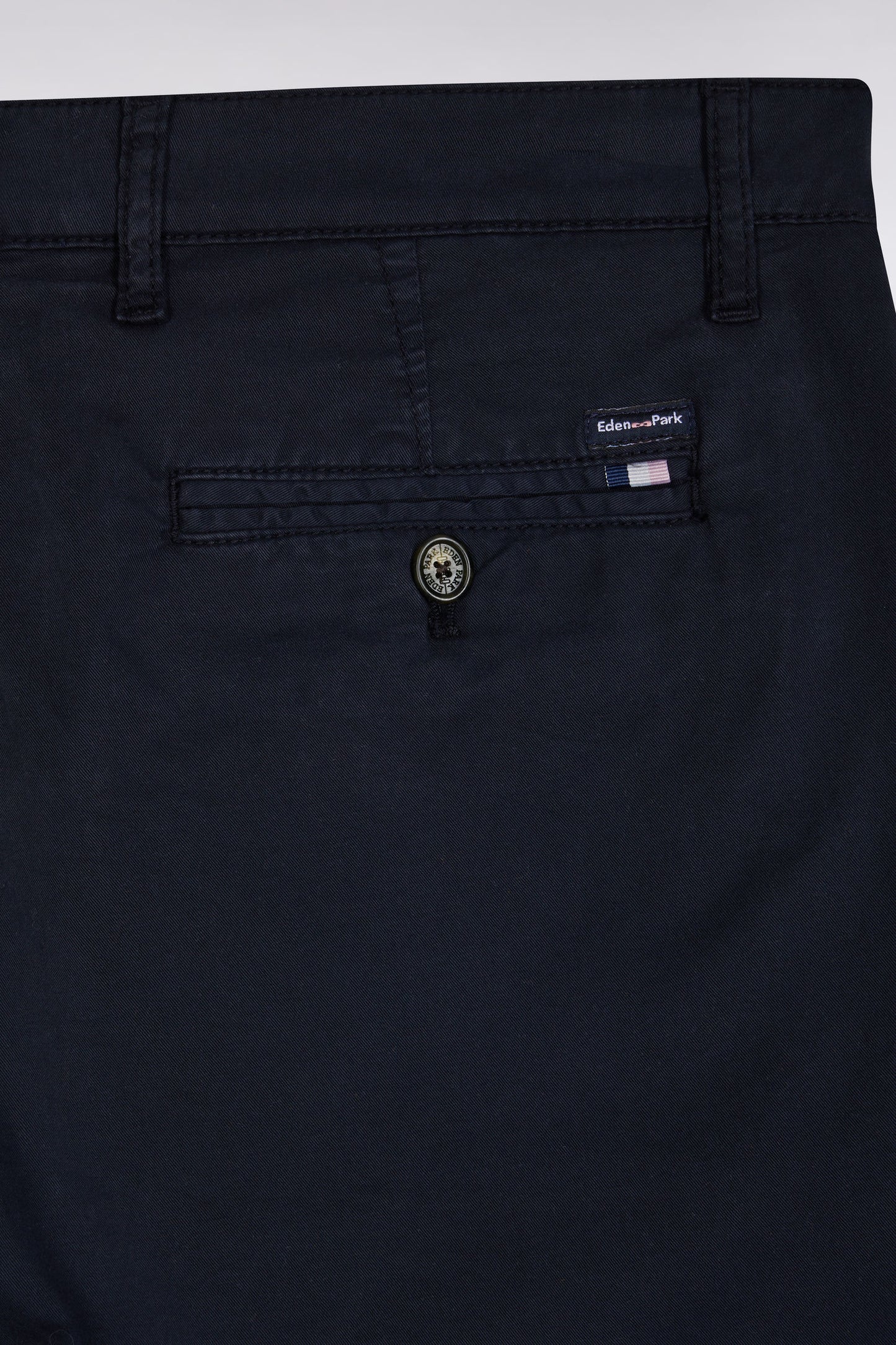 Navy straight-cut stretch cotton chino Bermuda shorts