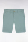 Medium grey straight-cut stretch cotton chino Bermuda shorts