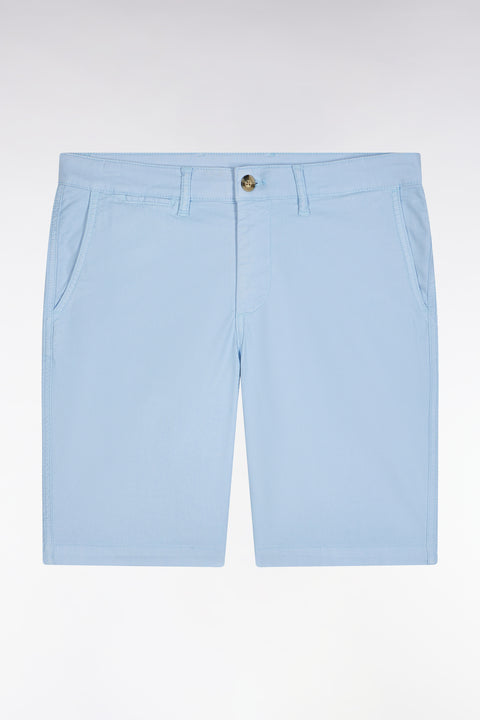 Straight-cut light grey lyocell and stretch cotton Bermuda shorts - Image 2