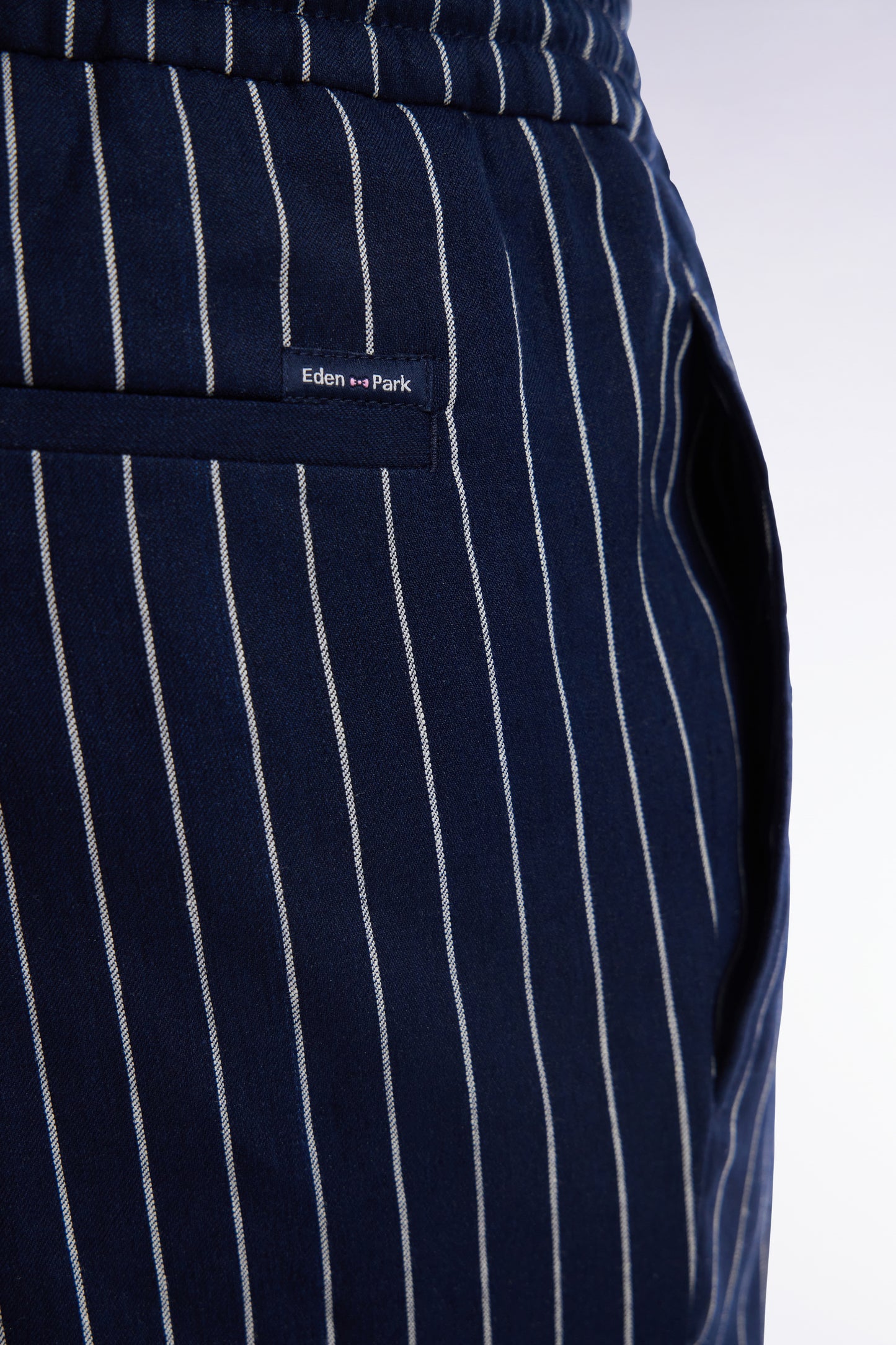 Navy tennis stripe elastic pants
