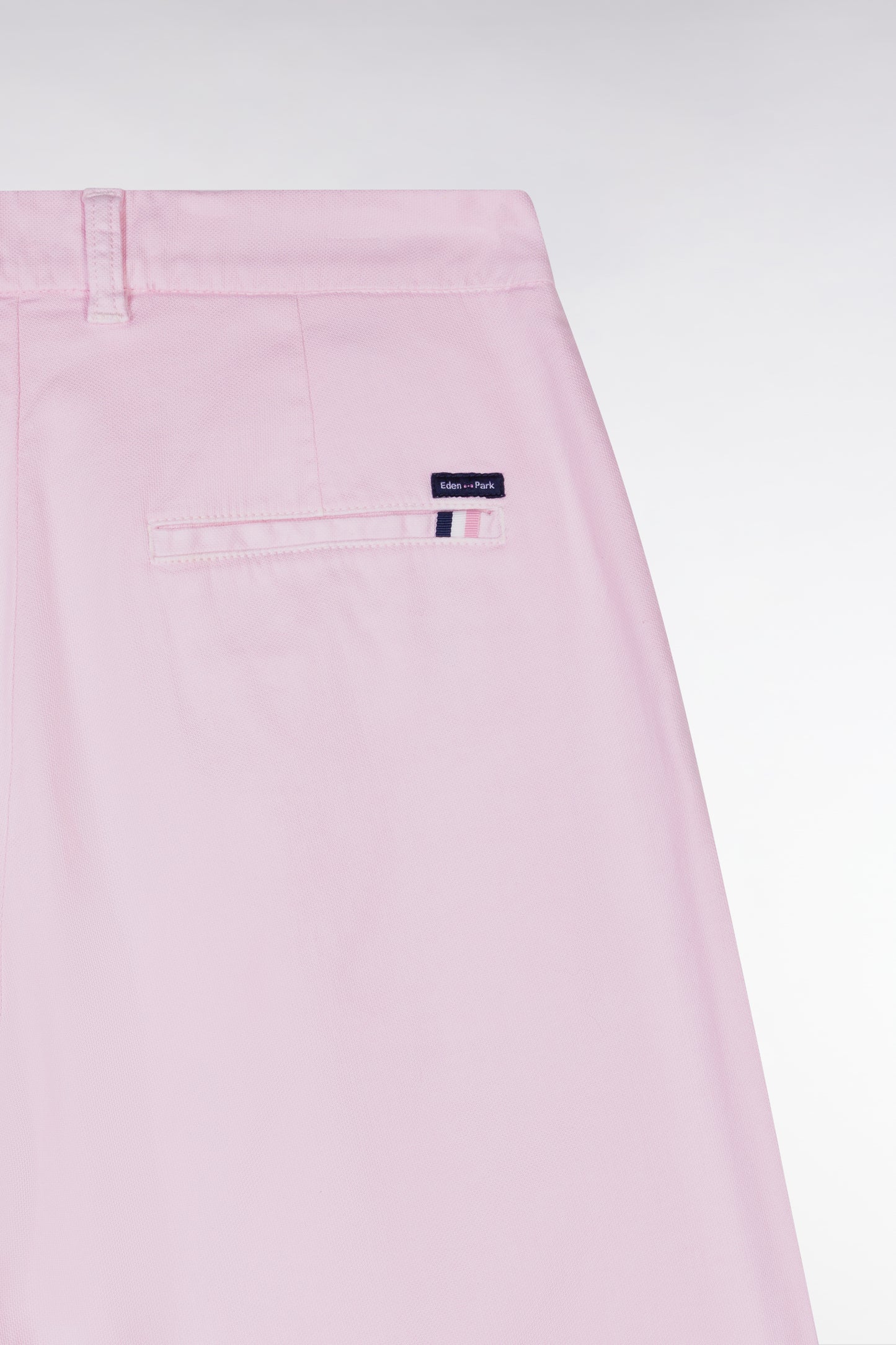 Relaxed fit pink stretch cotton trousers