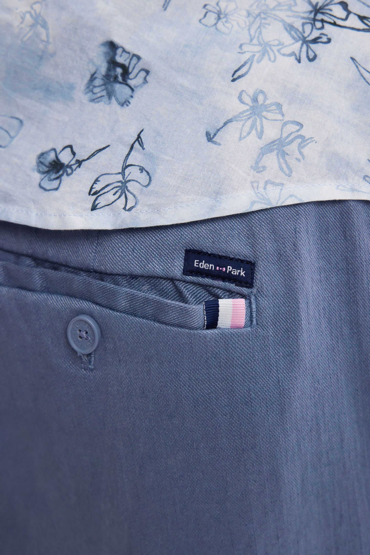Flowing elastic trousers in grey stretch linen - cotton blend