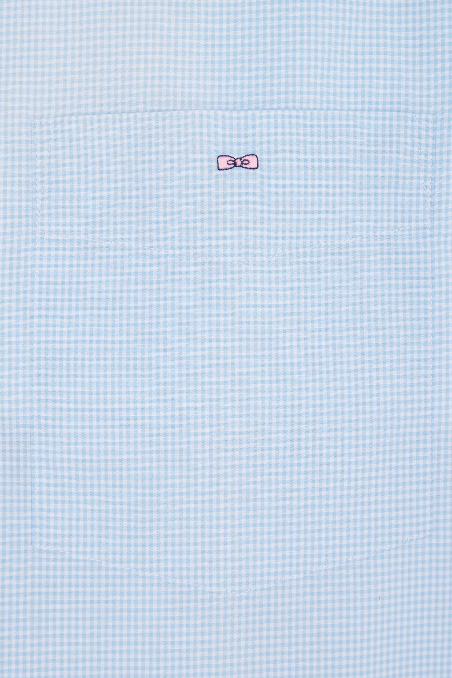 Straight-fit sky blue cotton gingham shirt