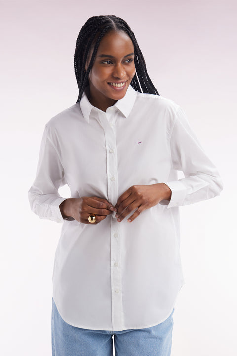Relax-fit white cotton shirt - Image 1