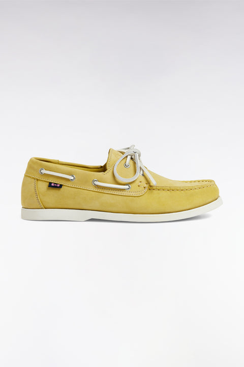 Yellow suede leather boat shoes style loafers - Image 1