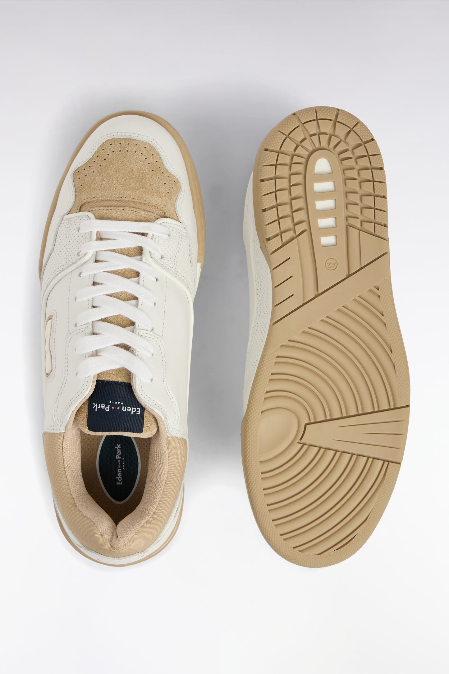 White and beige EP10 leather sneakers