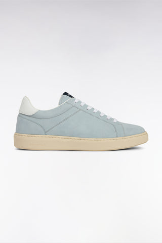 Light grey suede leather low-top sneakers