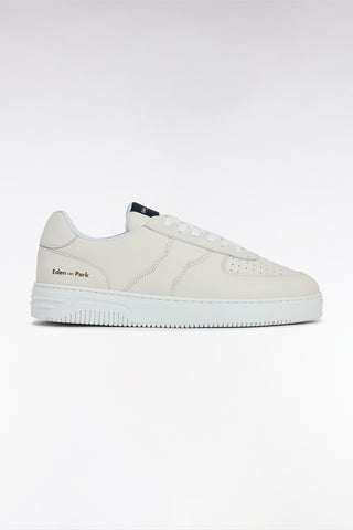 White perforated leather sneakers