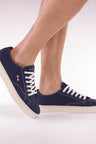 Navy cotton low-top sneakers
