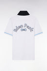 Straight-cut white cotton short-sleeved rugby shirt with Eden Park back embroidery