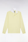 Straight-cut yellow Pima cotton long-sleeved rugby shirt