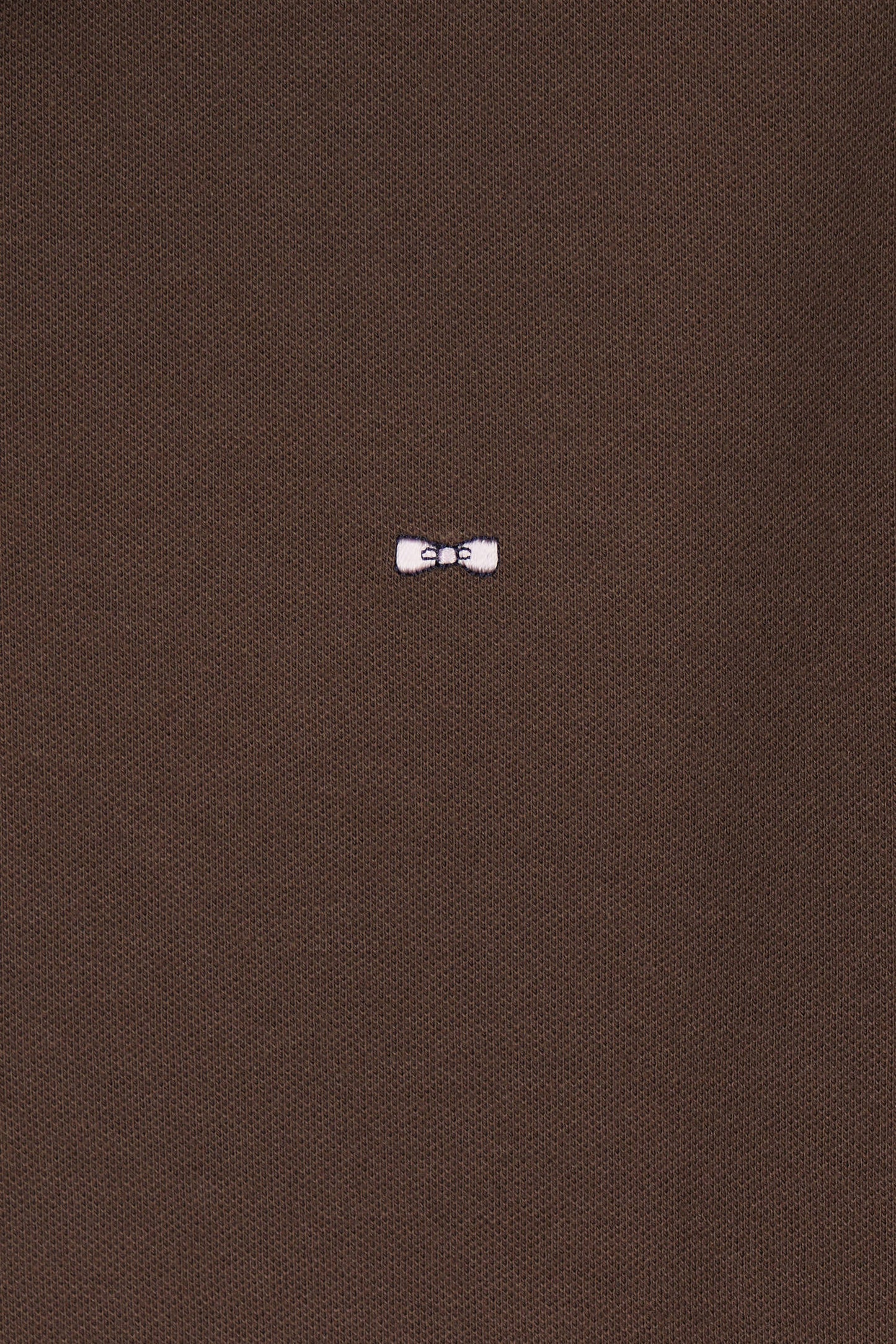 Slim-fit short-sleeved polo shirt in brown stretch cotton piqué