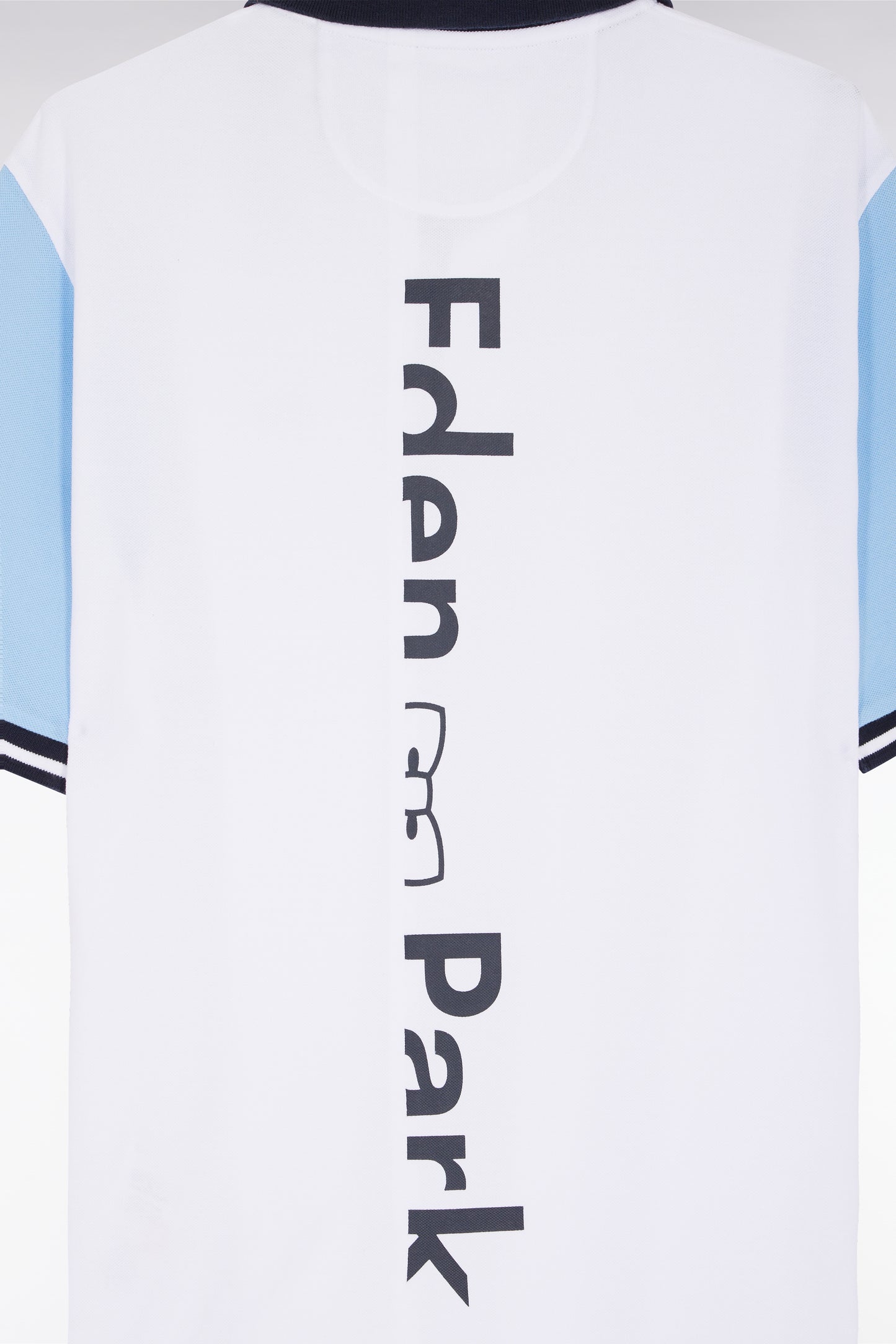 Eden Park short-sleeved polo shirt in white cotton with jacquard back - A SHOOTER