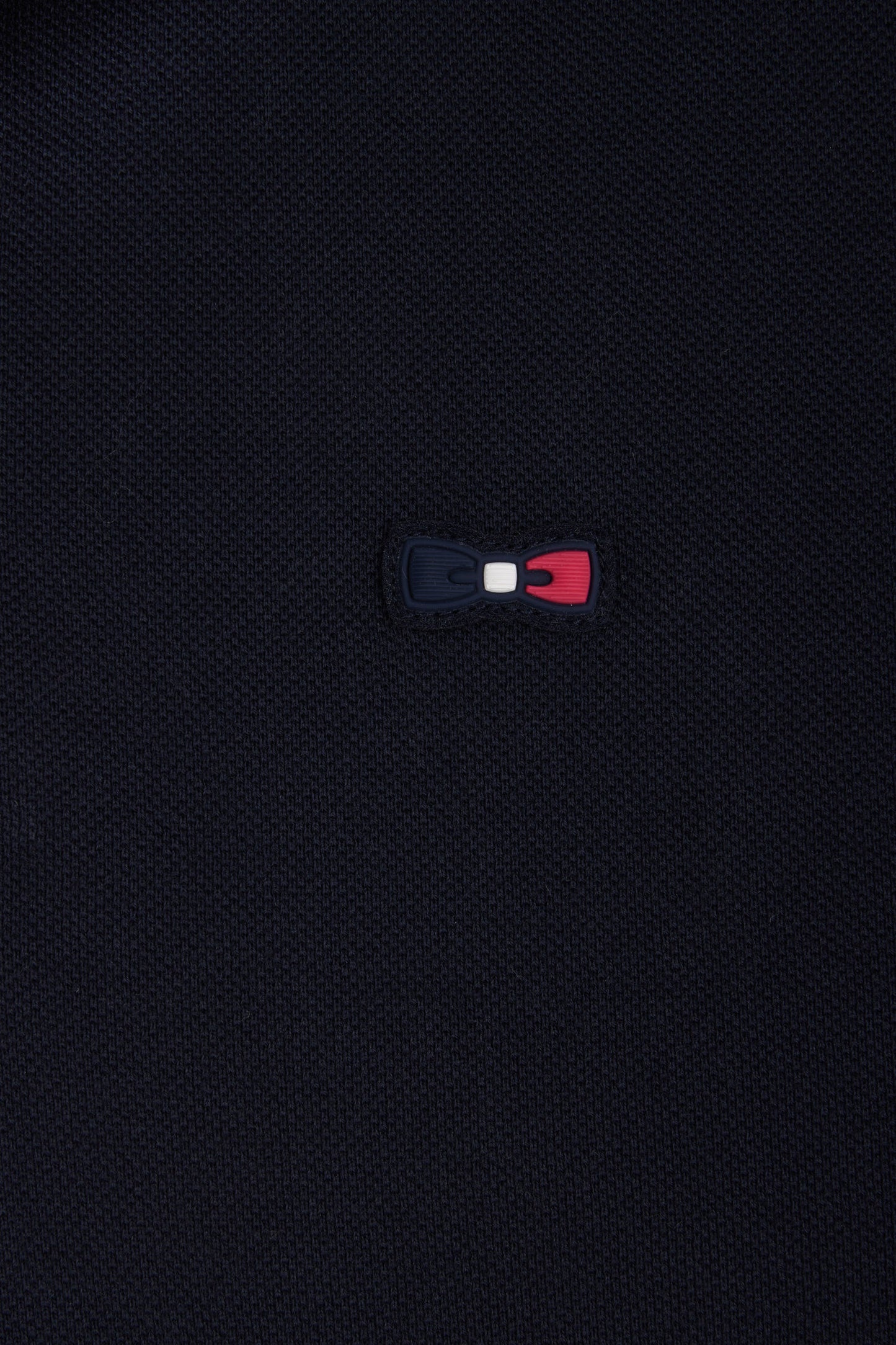 Straight-fit short-sleeved colorblock polo shirt in fuchsia cotton