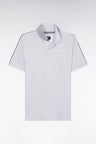 Relaxed-fit plain short-sleeved polo shirt in grey cotton with Eden Park lettering
