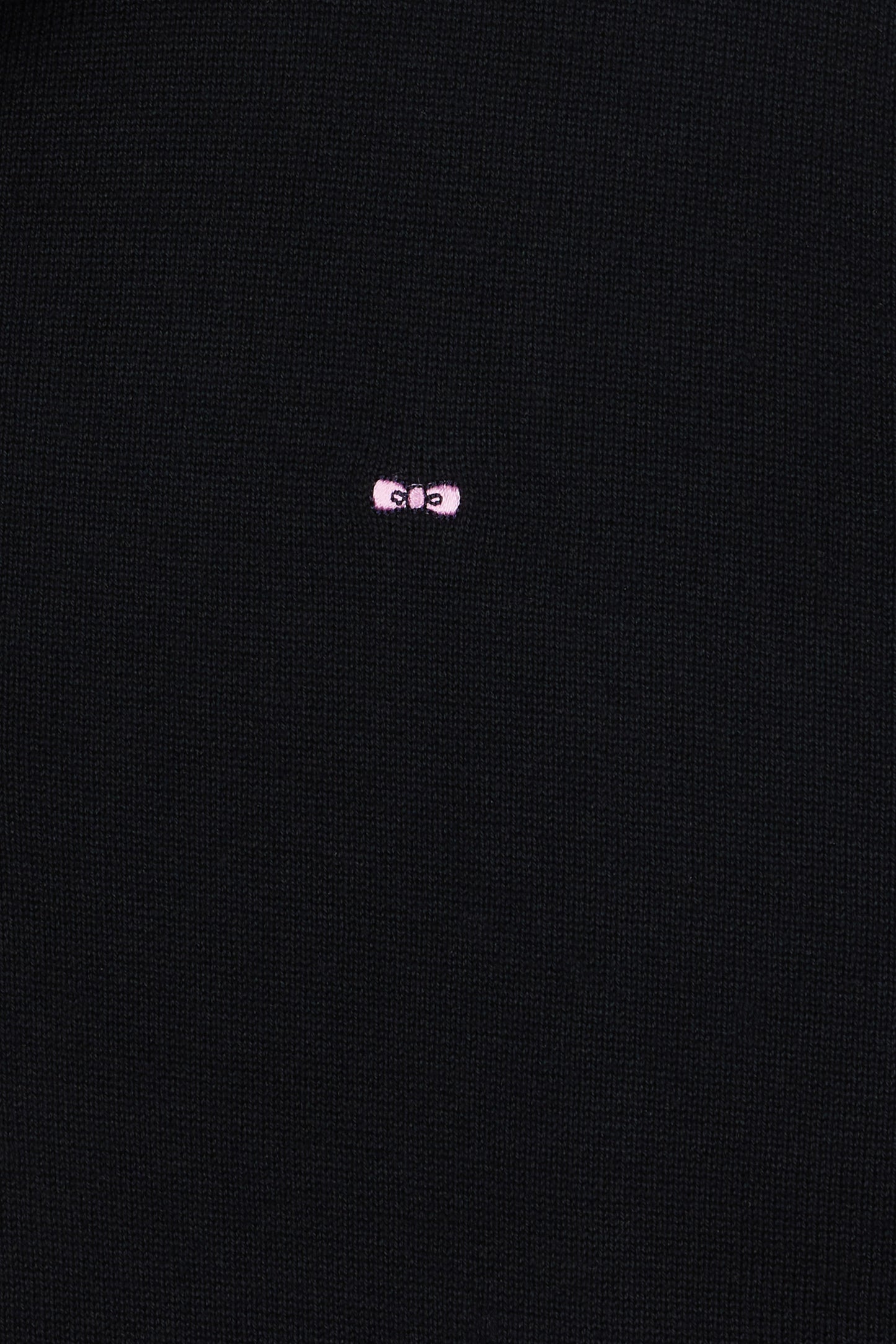 Straight-fit black and brown cotton jumper with a rugby-style collar