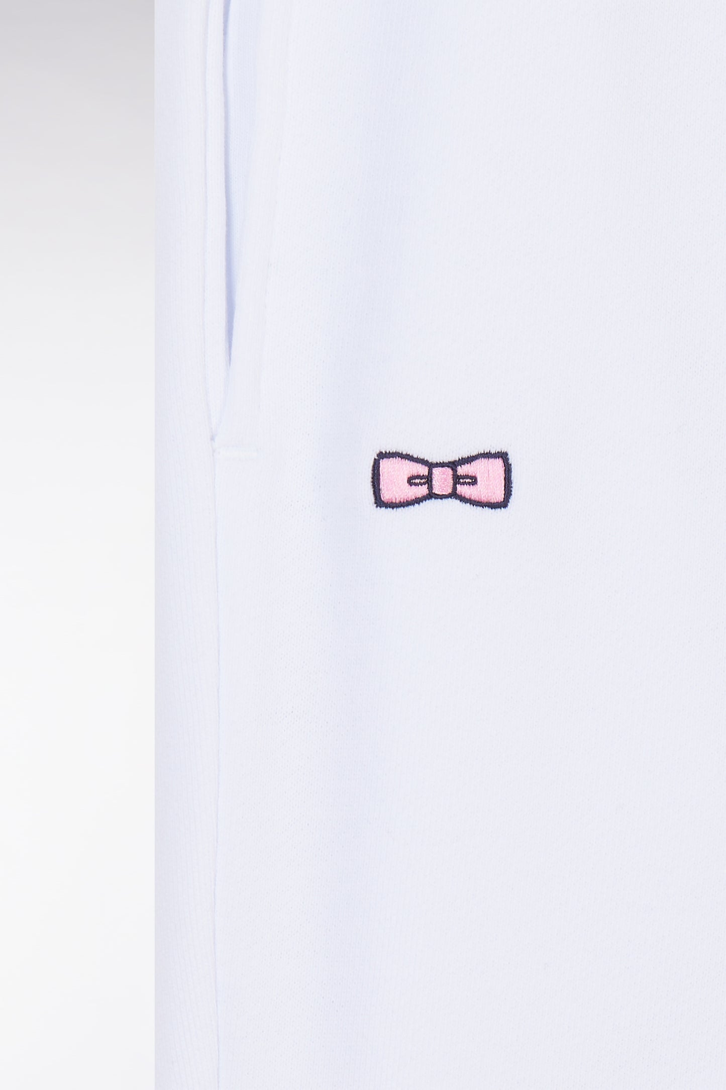 Straight-fit white cotton fleece shorts