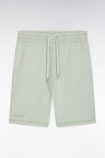 Relaxed-fit light green cotton fleece shorts