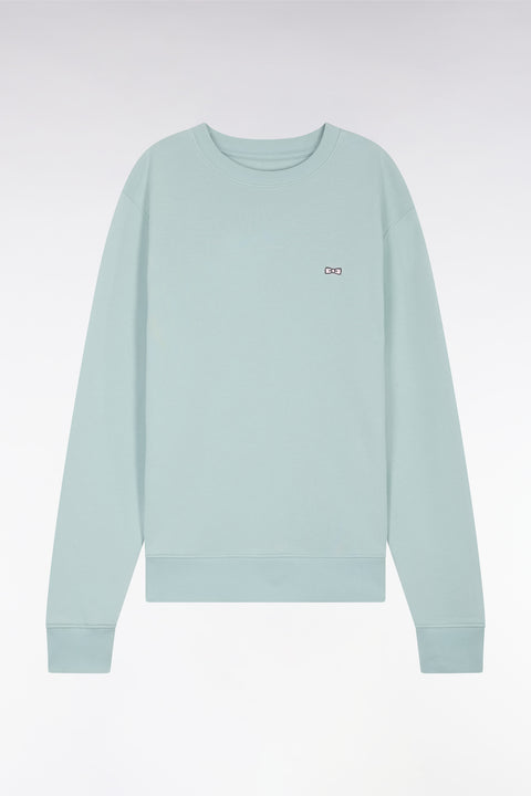 Straight-fit sea green cotton fleece sweatshirt - Image 2