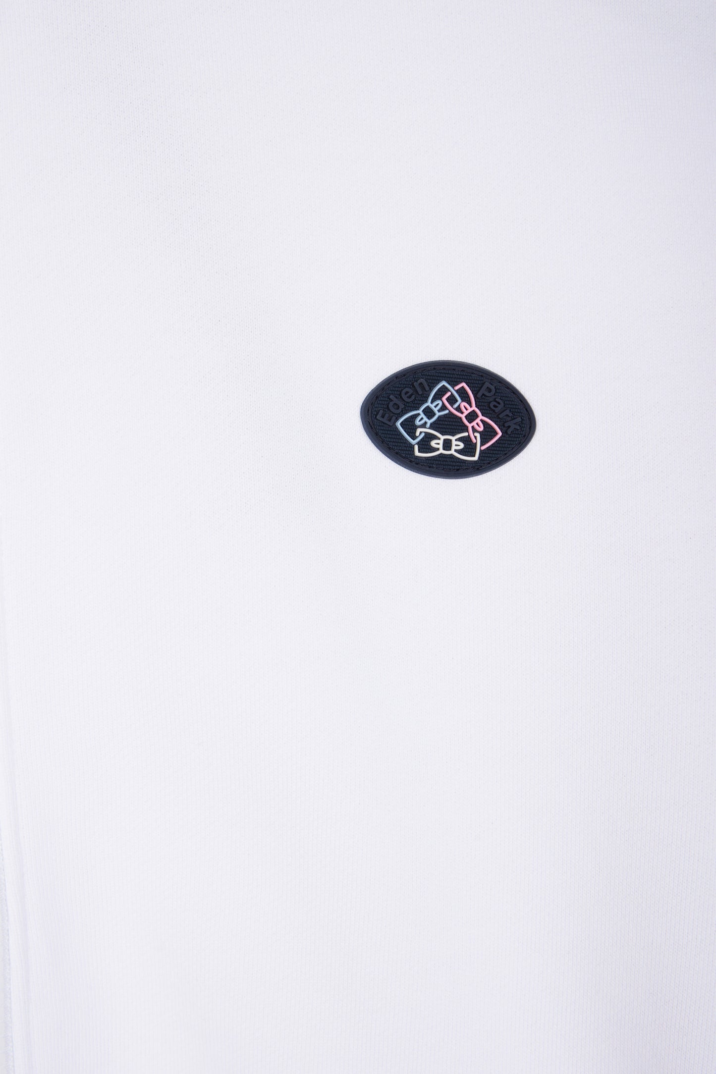 Straight-fit zipped sweatshirt in white colorblock cotton fleece