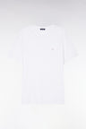 Straight-fit white short-sleeved T-shirt