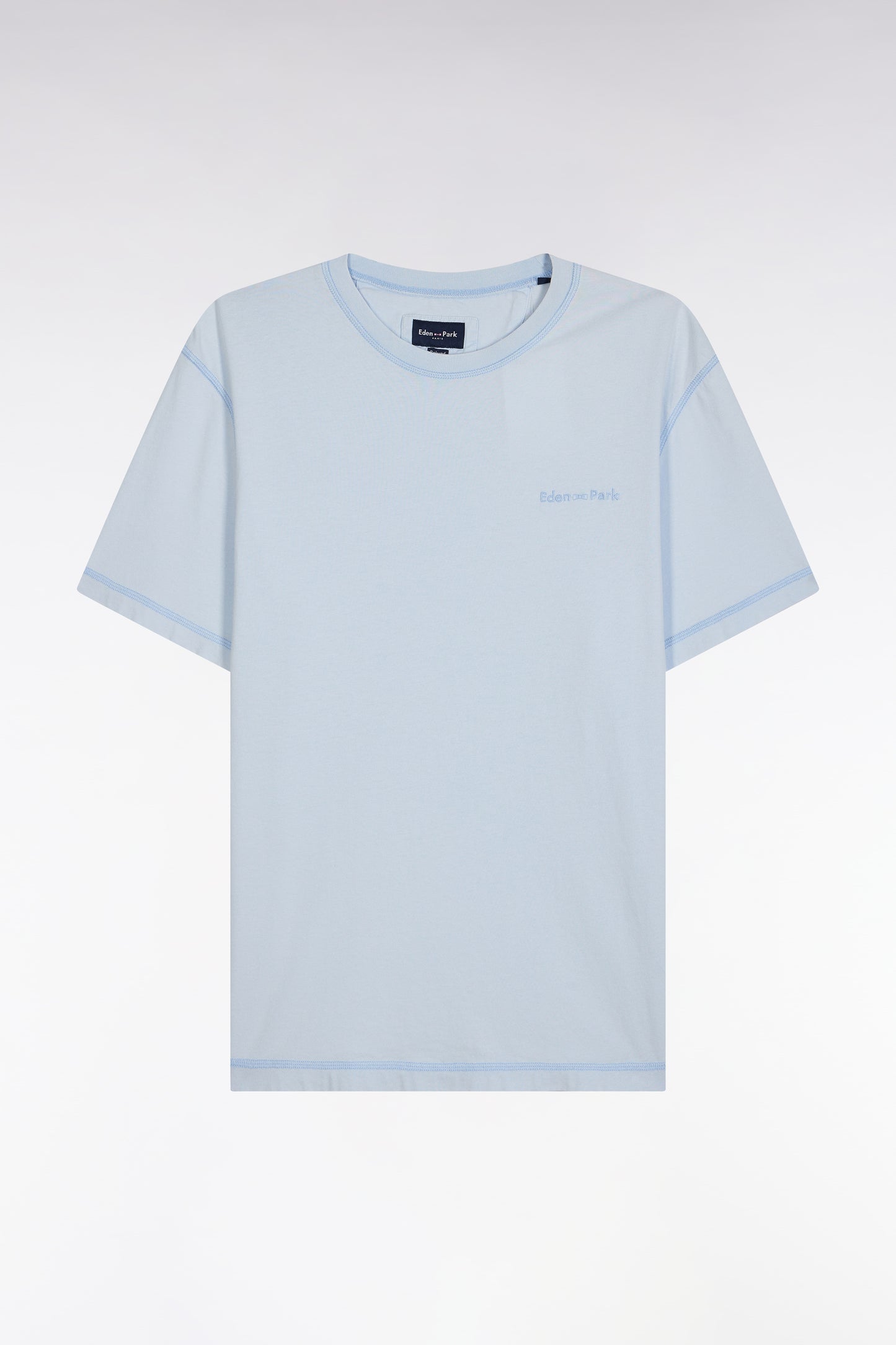 Relaxed-fit sky blue overdyed cotton T-shirt