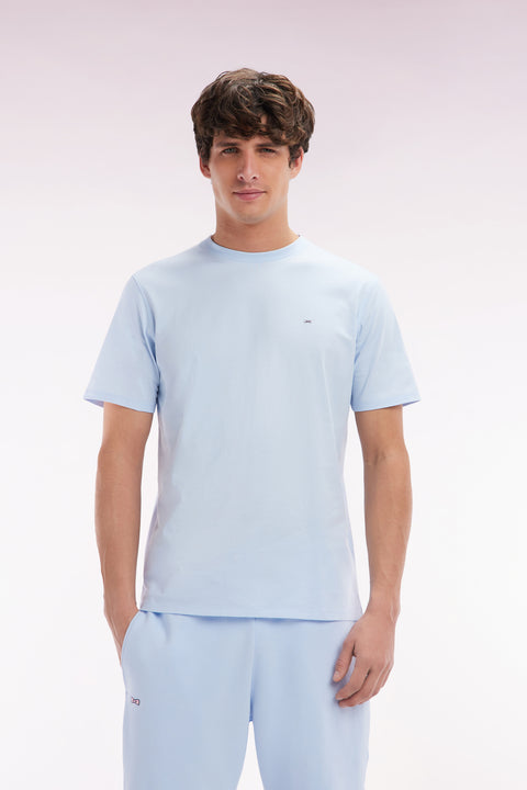 Straight-fit sky blue Pima cotton T-shirt - Image 1
